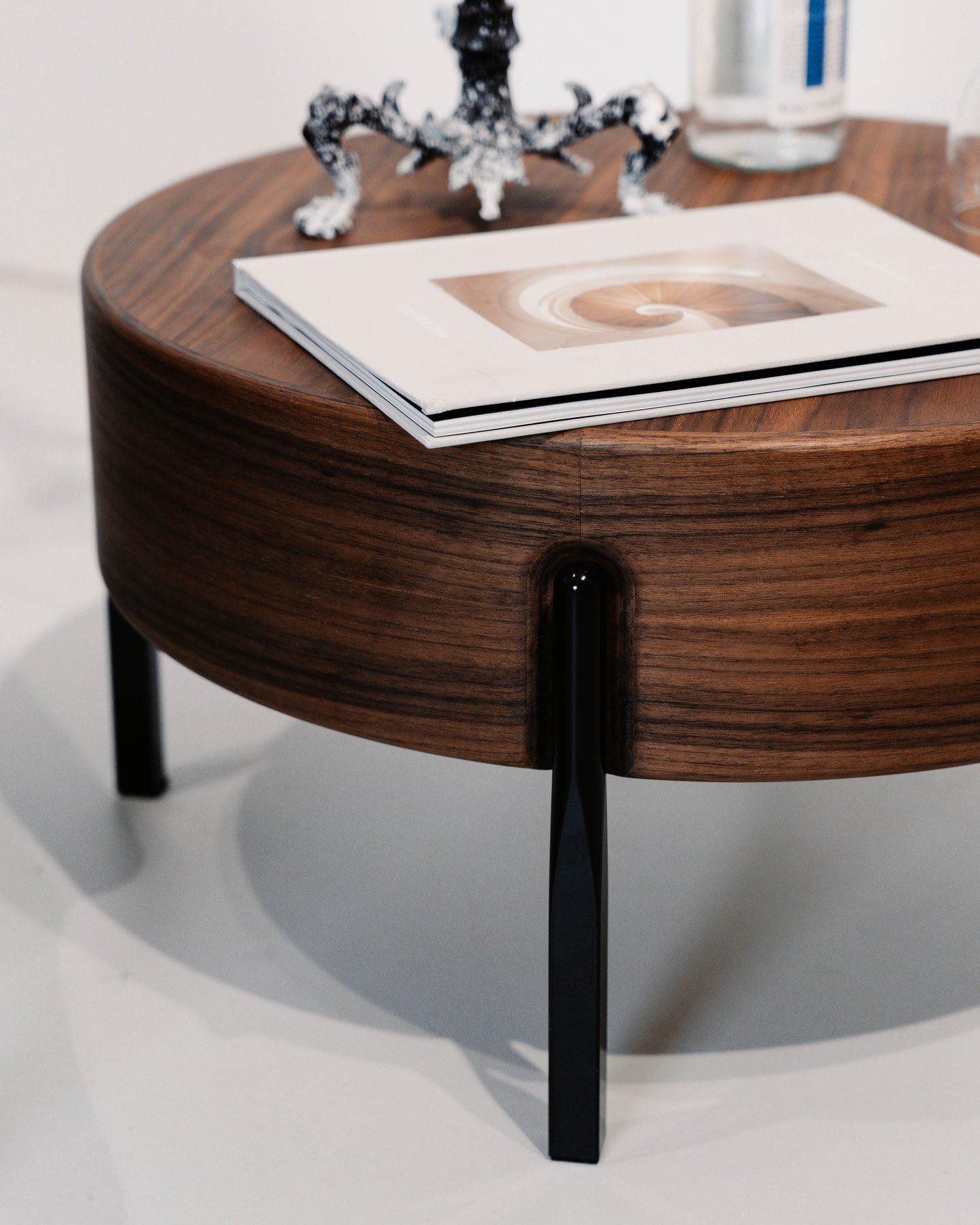 Sophisticate Lounge Table Scandinavian design wooden side table with black steel tube legs 